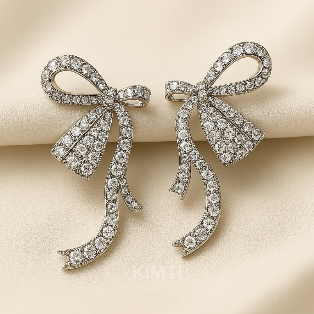 Silver Butterfly Drop Earring