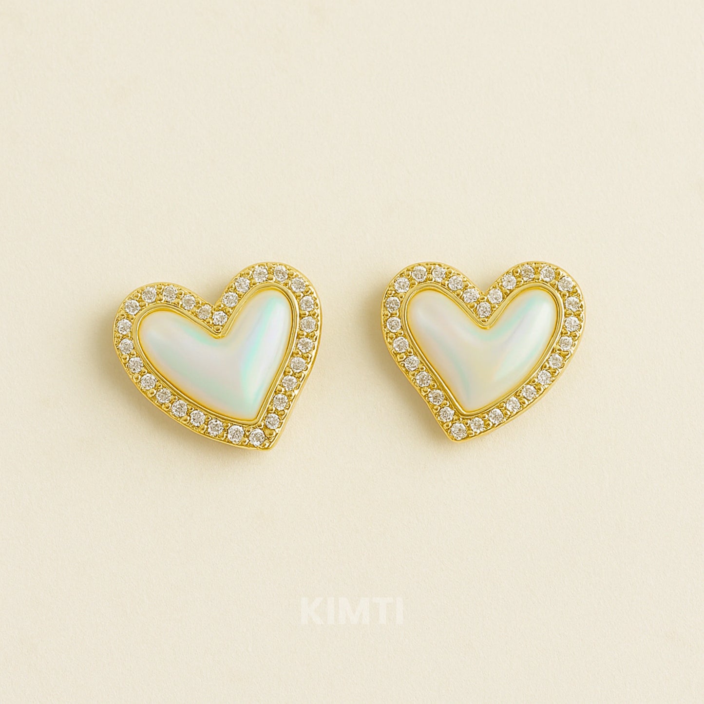 White Heart Stud Earring