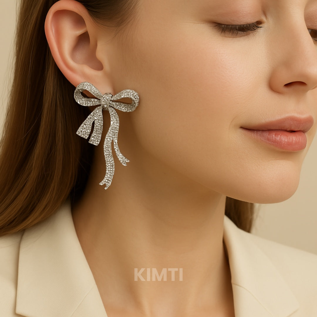 Silver Butterfly Drop Earring