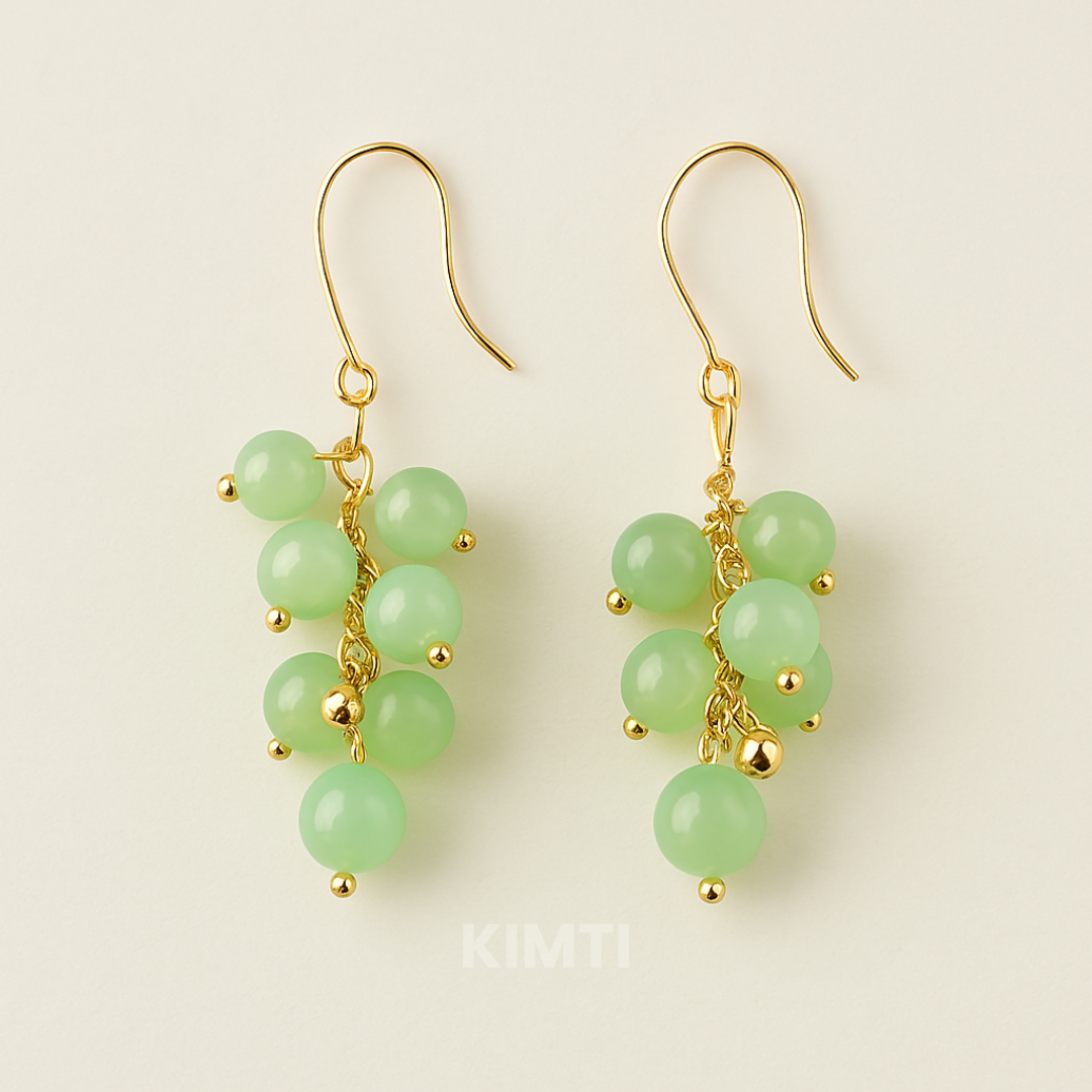 Green Grape Fruit Hook Earrings