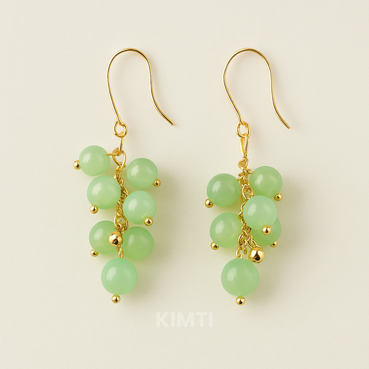 Green Grape Fruit Hook Earrings