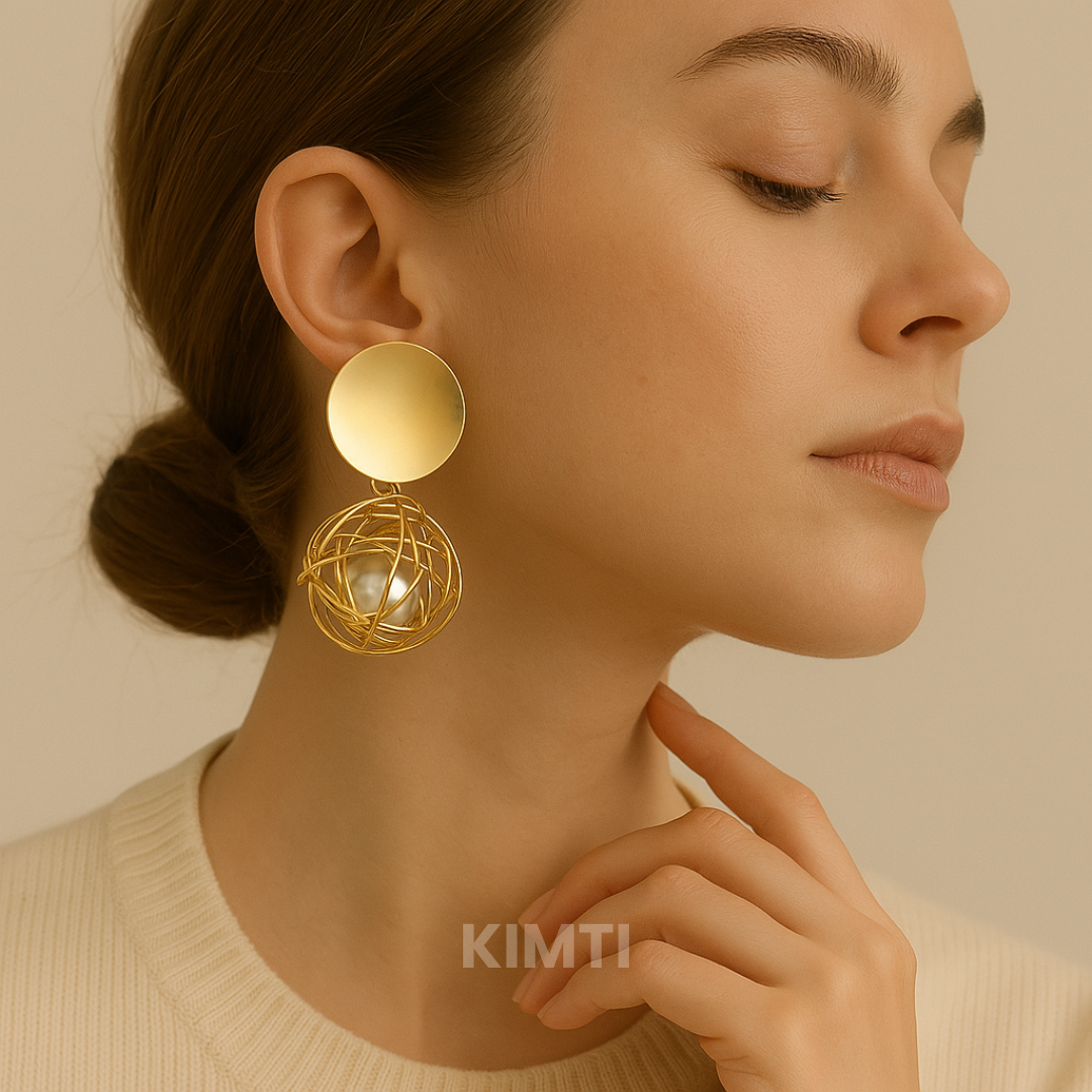 Gold Pearl Dangle Drop Earring — Buy Any 5 for Rs. 599