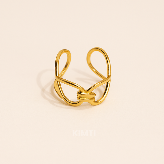 18k Gold Plated Band Adjustable Ring