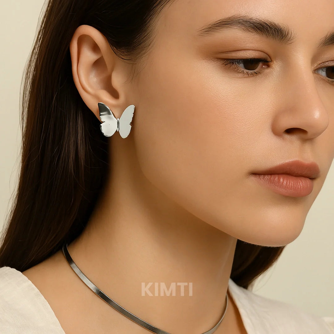 Silver Butterfly Stud Earring