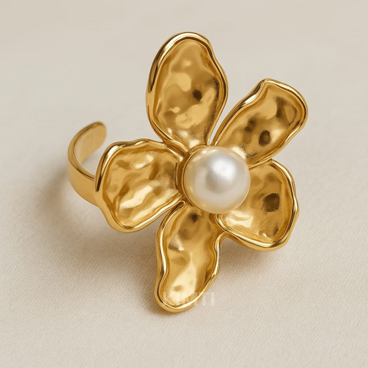 18k Gold Plated Pearl Ring