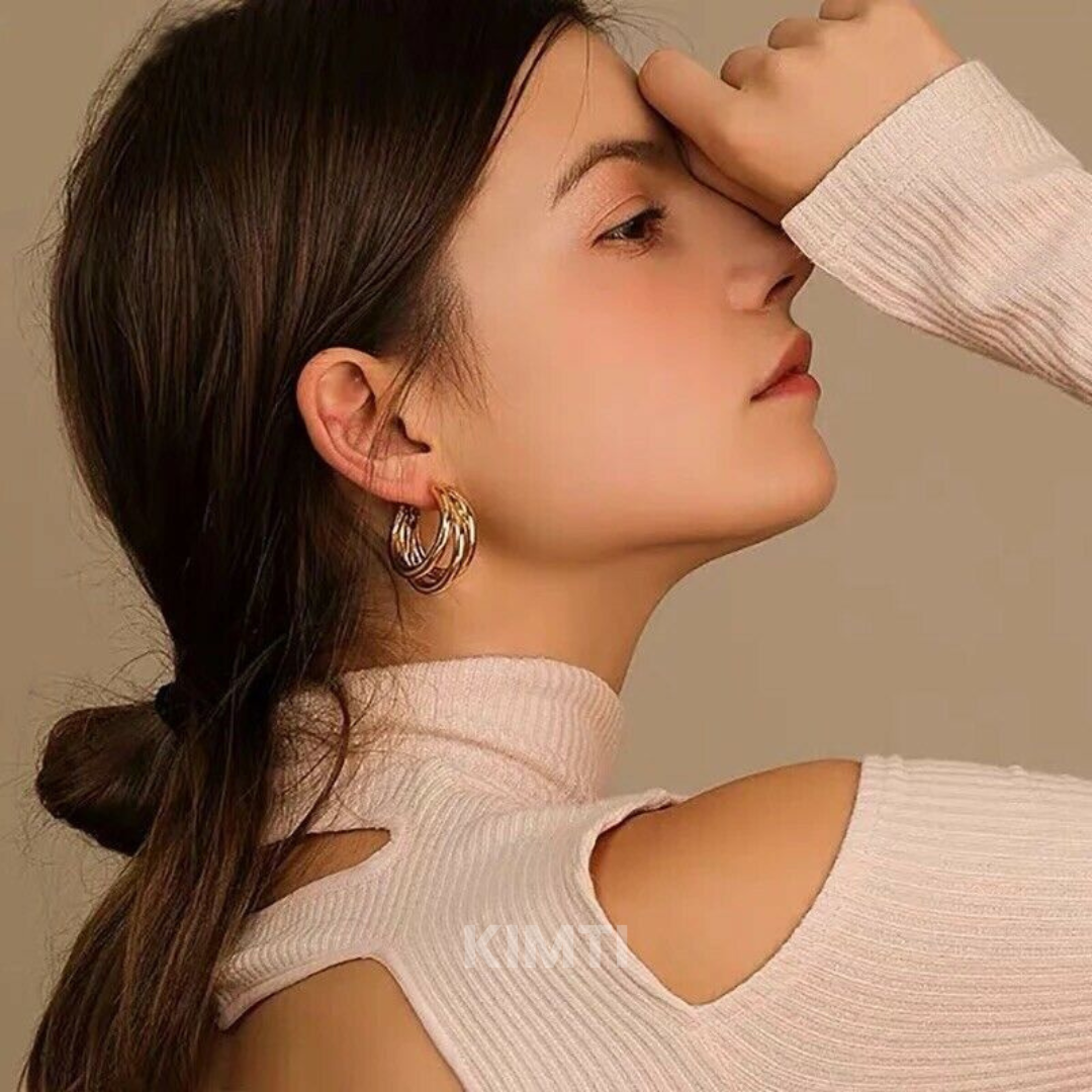 Turn Him On Golden Hoops Earring — Buy Any 5 for Rs. 599