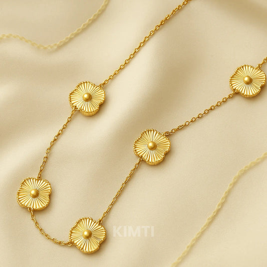 Anti Tarnish Golden Flower Necklace