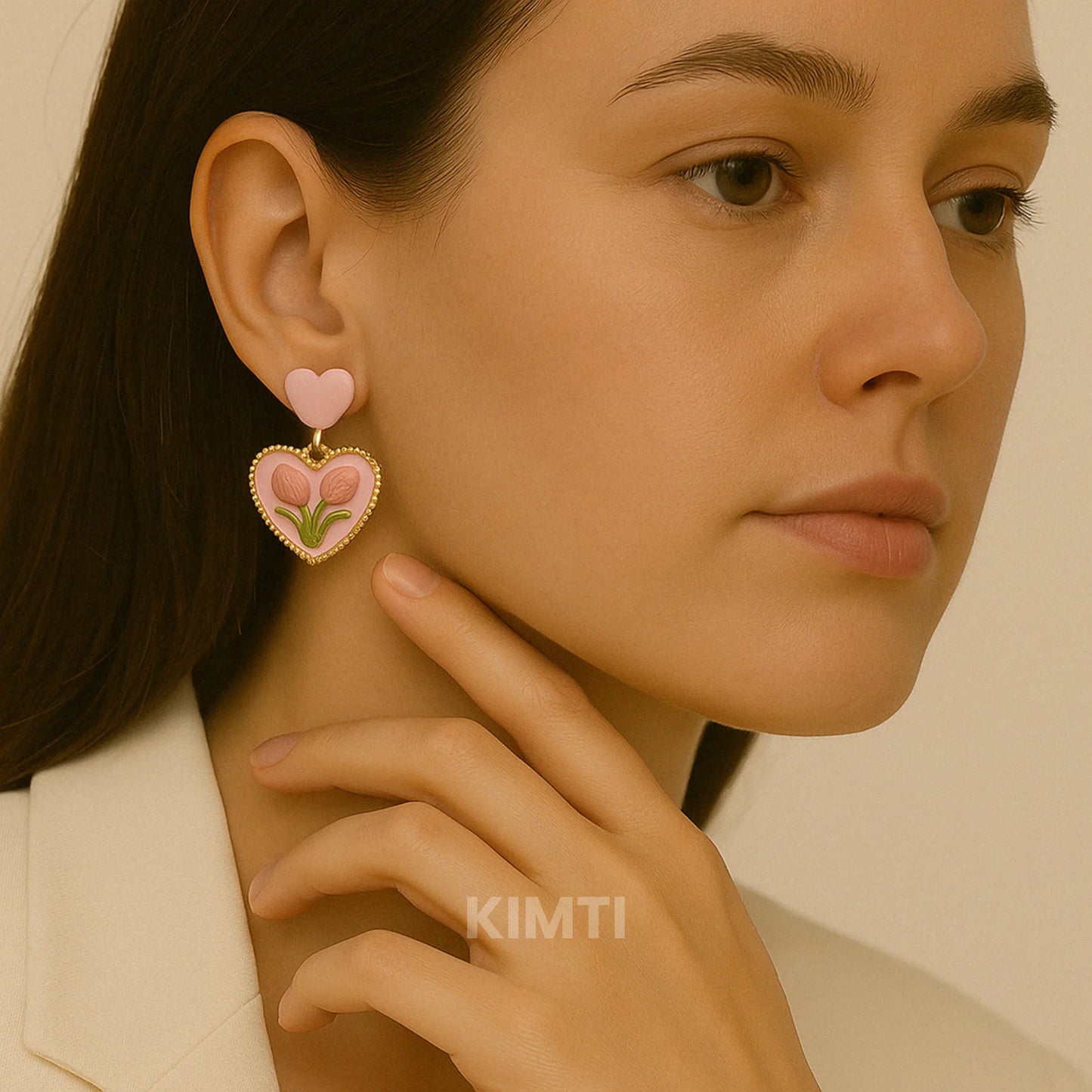 Cute Pink Korean Stud Earring