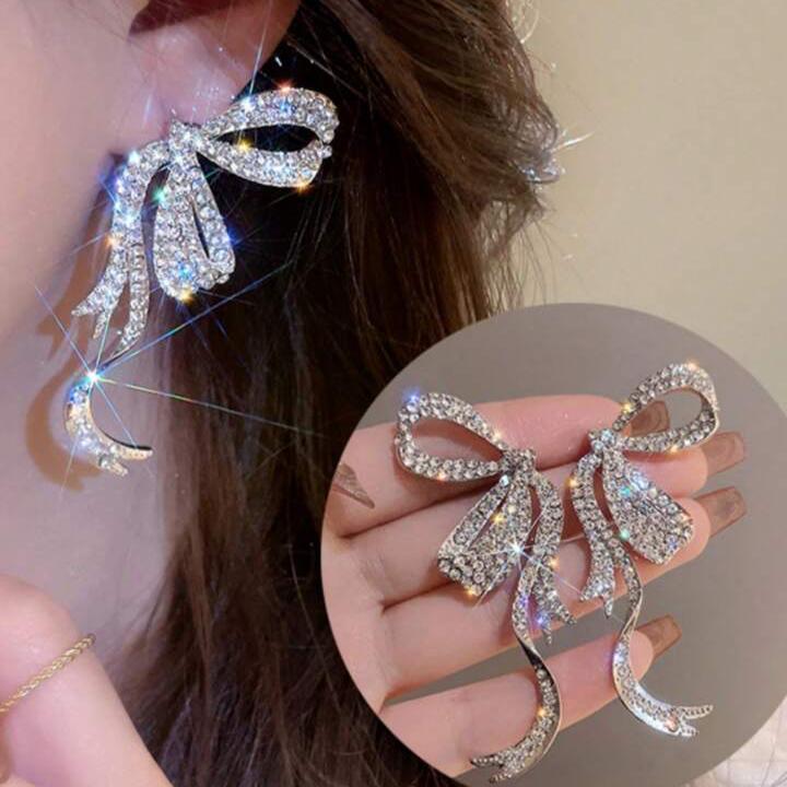 Silver Butterfly Drop Earring