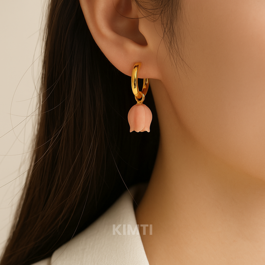 Tulip Drops Pink Drop Earring