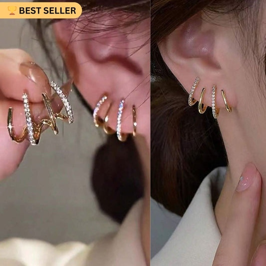 Diamond Four Claw Golden Stud Earring — Buy Any 5 for Rs. 599