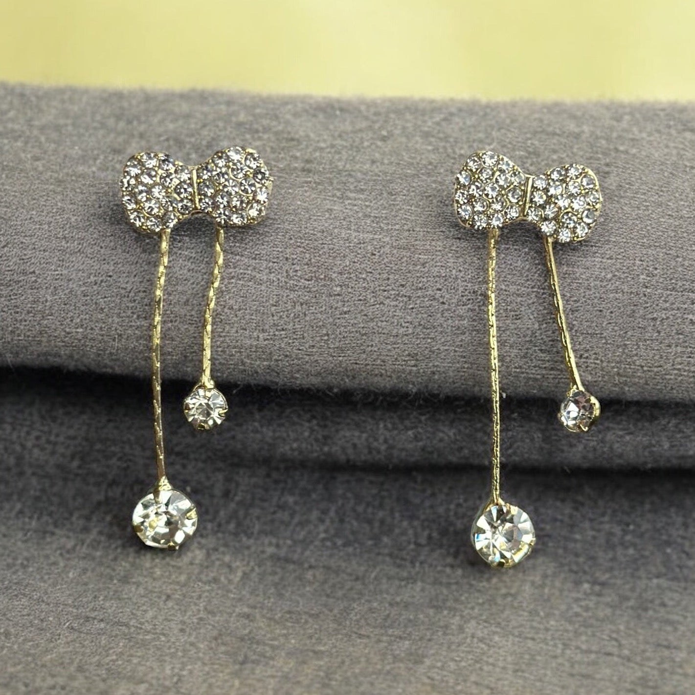 Luminous Silver Bow Drop Earring