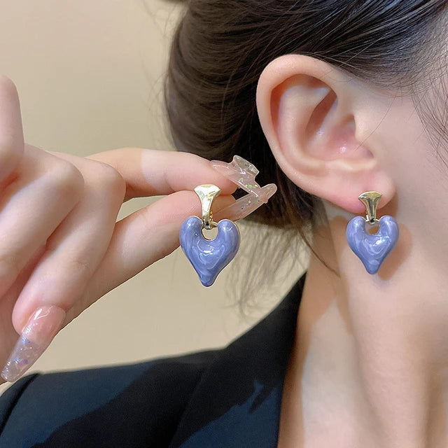 My Heart Will Go On Purple Stud Earring