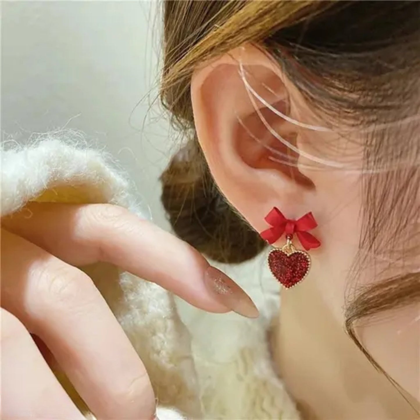 Listen to Your Heart Red Drop Earring