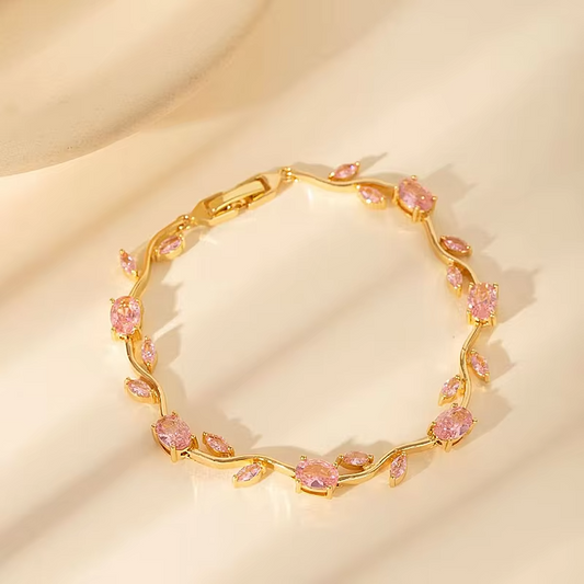 Elegant Floral Link Lightweight Adjustable Tulip Bracelet