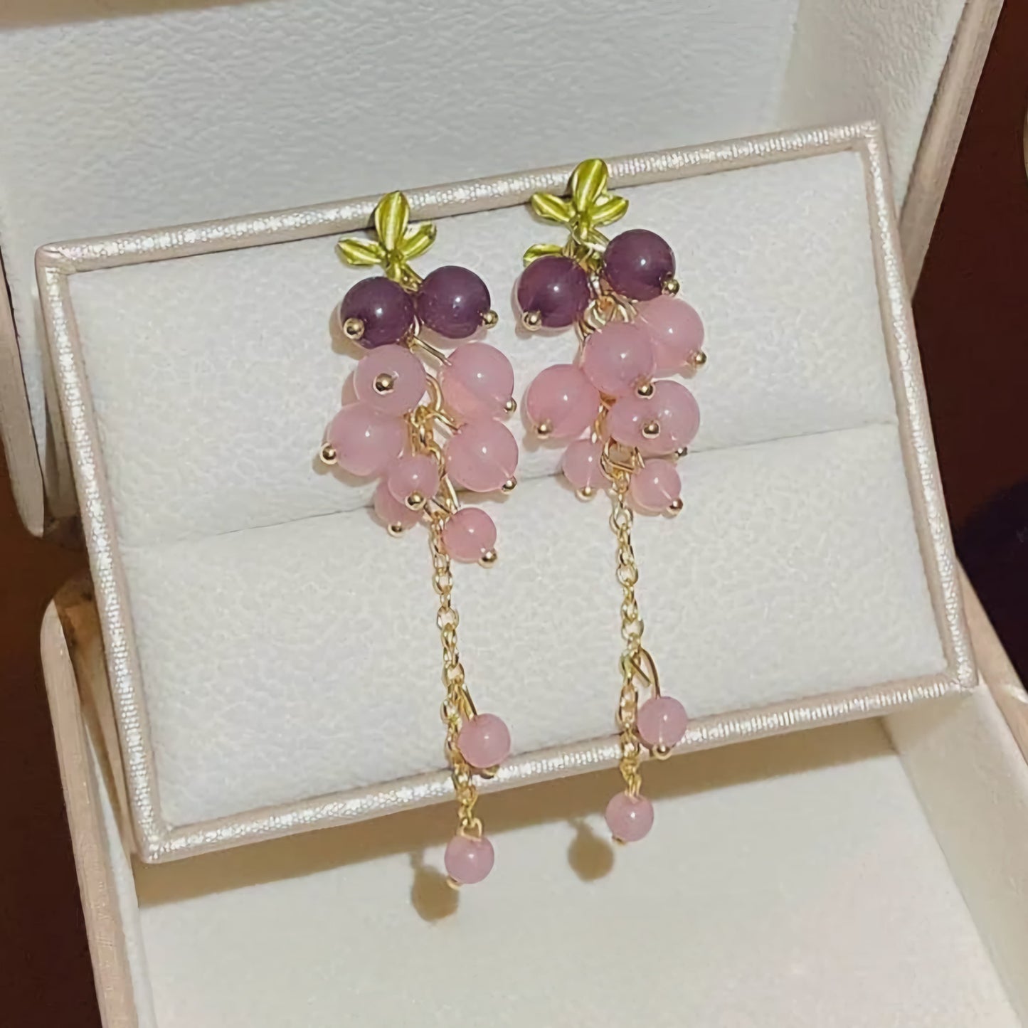 Pink Purple Bunch Drop Earring